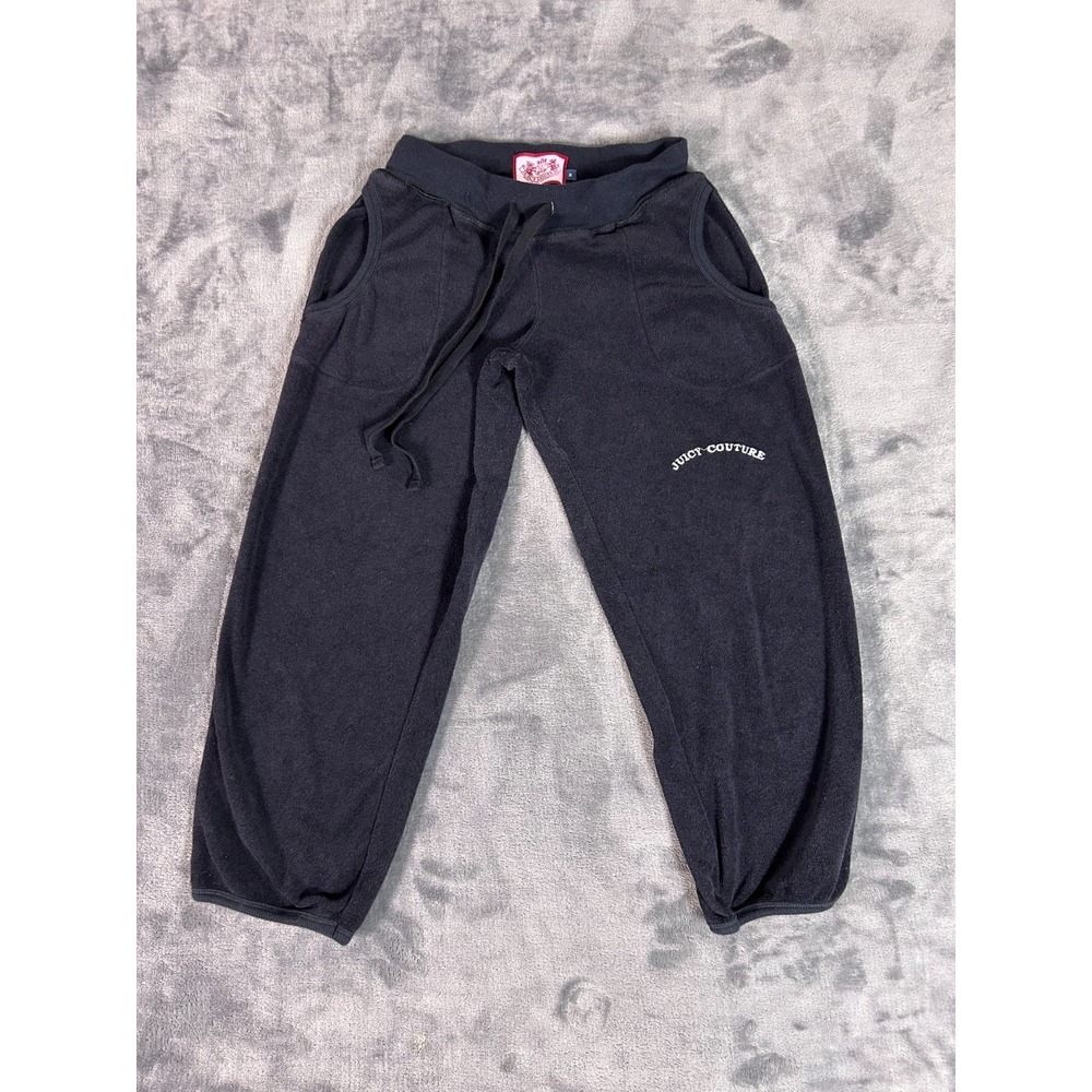 Juicy Couture Black‎ Jogger Sweatpants Women's Size M Drawstring Logo